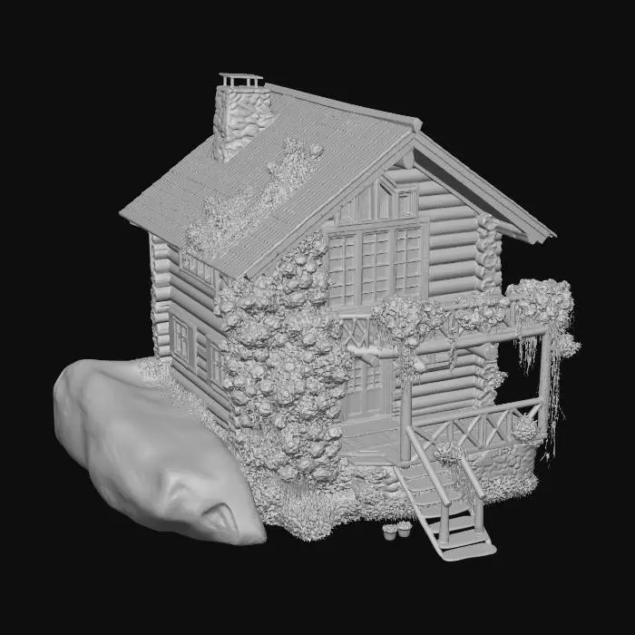 3D model for Rose-Covered Cabin in the Woods