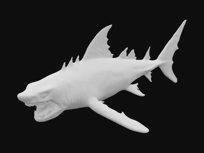 3D model for Frilled shark, menacing looking, scary, realistic, demonic.