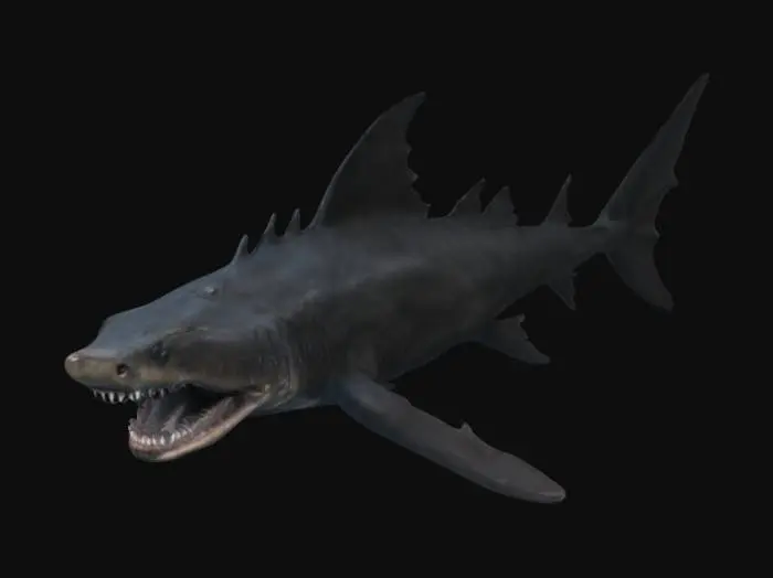 3D model for Frilled shark, menacing looking, scary, realistic, demonic.