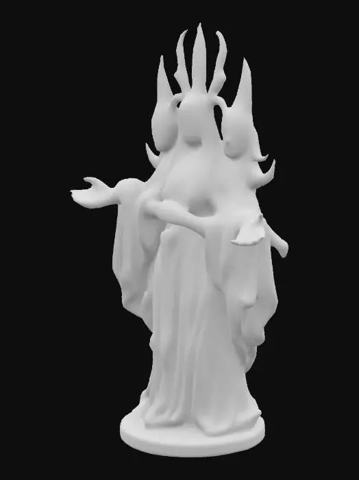 3D model for I want a sculpture of Hecate, make it vivid, awe inspiring, powerful