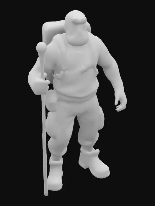 3D model for Low Poly  survivor Game character