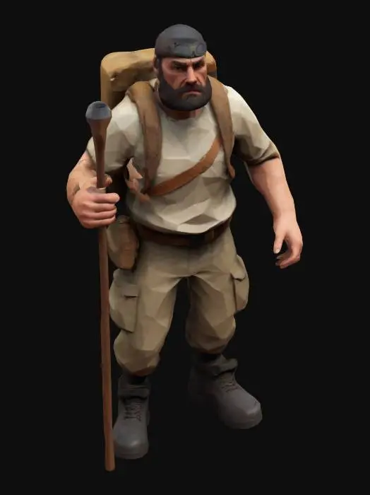 3D model for Low Poly  survivor Game character