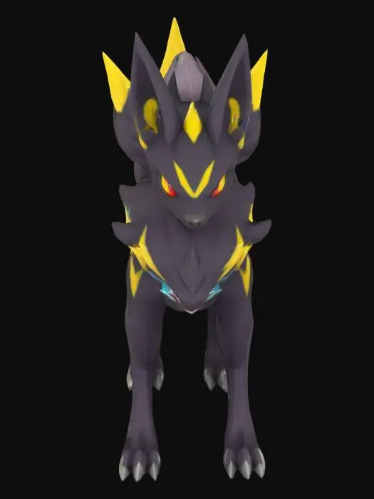 3D model for zoroark and zeraora combined into a pal from palworld