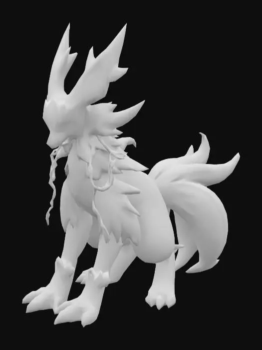 3D model for zoroark and zeraora combined into a pal from palworld