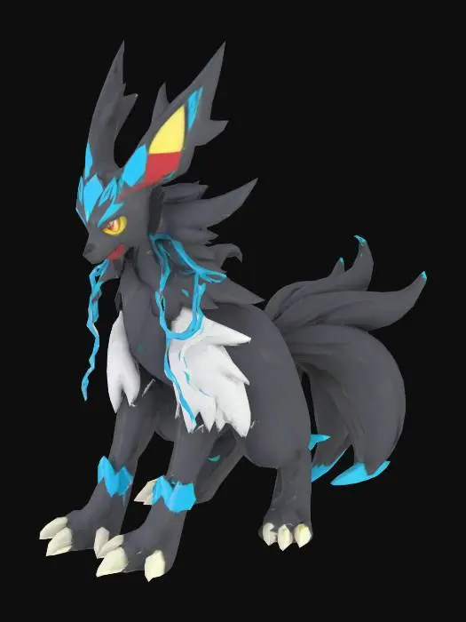 3D model for zoroark and zeraora combined into a pal from palworld