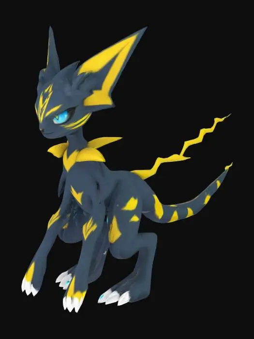 3D model for luxray and zeraora combined