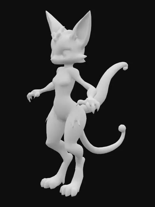 3D model for turn the pokemon zeraora into a girl cat instead of a boy cat