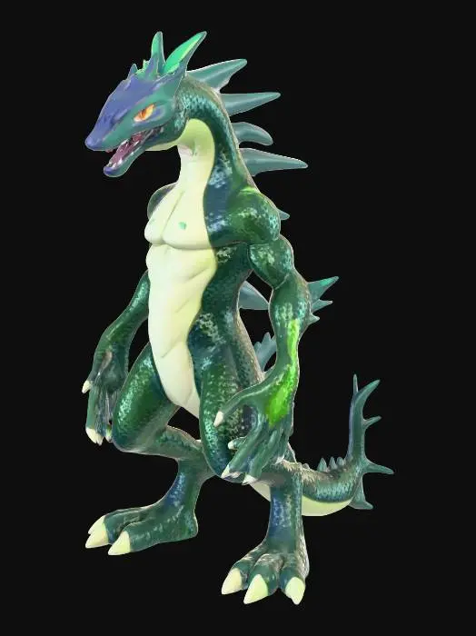 3D model for zygarde 10 percent form combined with boltund the pokemon, #PBR#