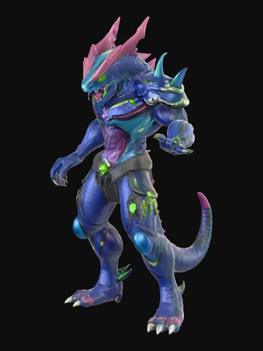 3D model for zygarde 10 percent form combined with boltund the pokemon, #PBR#