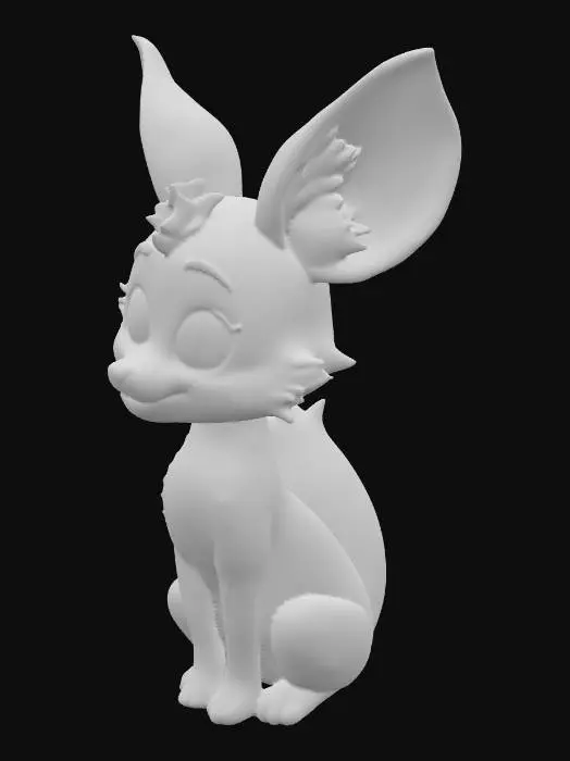 3D model for a combination between a Pokémon and a pal from palworld that resembles a fox like creature