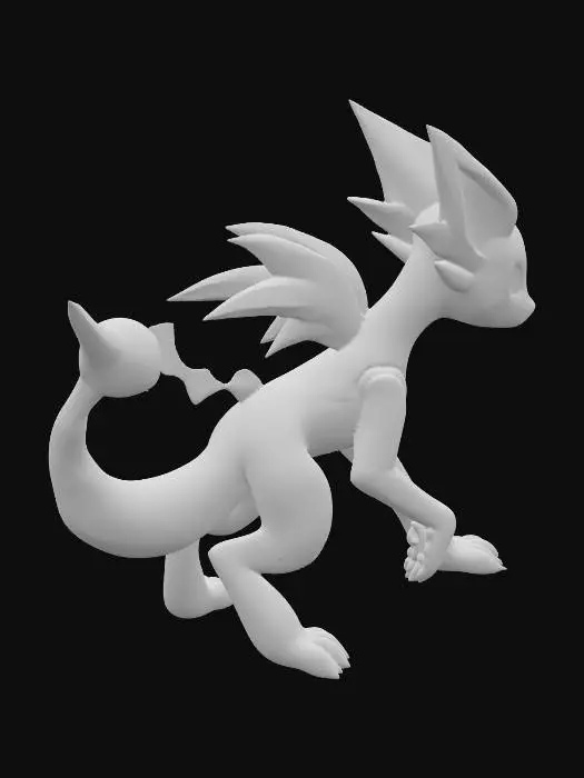 3D model for a combination between a Pokémon and a pal from palworld that is zorua and zeraora combined
