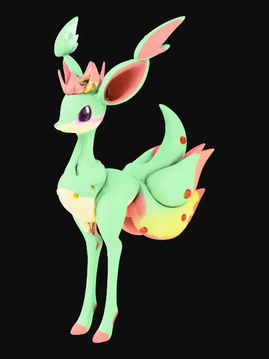 3D model for gardevoir combined with both lopunny and tsareena