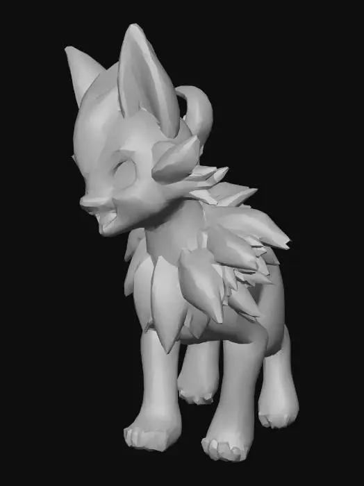 3D model for a combination between a Pokémon and a pal from palworld that is zorua and zeraora combined
