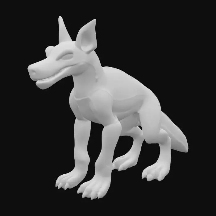 3D model for a combination between a Pokémon and a pal from Palworld that resembles both a dog and a reptile
, #PBR#