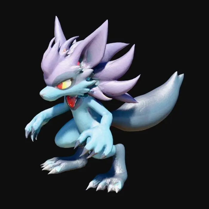 3D model for zoroark and zeraora combined into a pal from palworld
