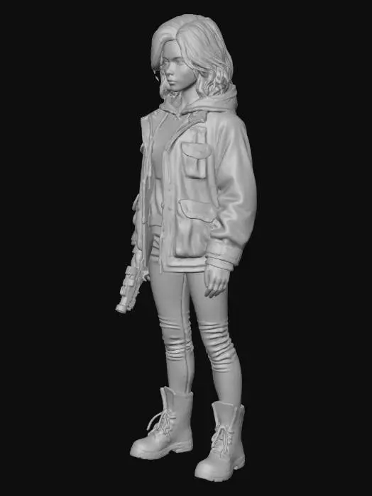 3D model for Realistic Female Protagonist
A 20-something female investigator in a small mountain town. Shoulder-length dark brown hair, slightly messy from travel. Soft but expressive features, light freckles, tired eyes with subtle under-eye circles. Wearing a layered fall-weather outfit: faded green field jacket, charcoal hoodie, dark jeans, hiking boots. Small shoulder bag with camera gear, flashlight clipped to strap. Natural, grounded proportions. Style is cinematic realism with subtle texture wear, believable clothing folds, muted color palette, calm but alert expression. Designed for survival-mystery horror atmosphere. 3D game-ready character, clean topology, PBR textures.