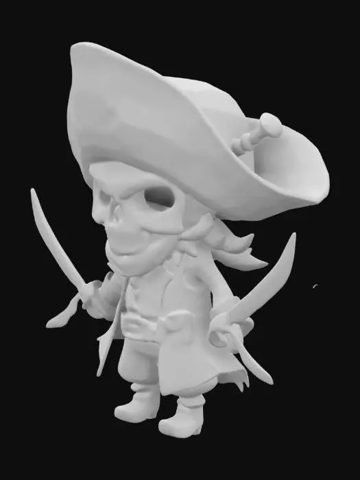 3D model for Captain Skeleton Adventurer