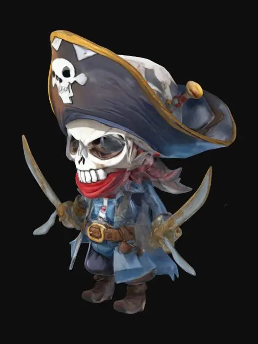 3D model for Captain Skeleton Adventurer