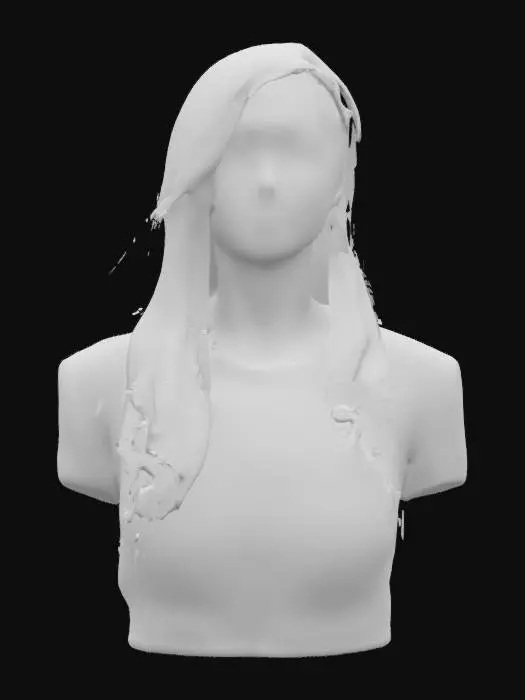 3D model for close up bust of a beautiful realistic female wearing a t-shirt featuring a large NASA emblem.  #emblem#