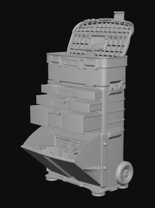 3D model for Yellow Mobile Tool Cart