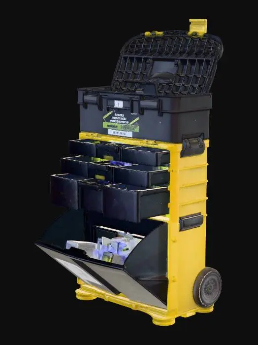 3D model for Yellow Mobile Tool Cart