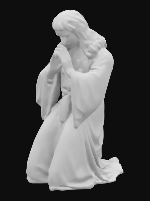 3D model for Jesus Kneeling down Praying