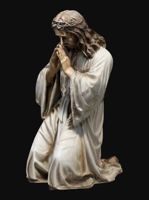 3D model for Jesus Kneeling down Praying
