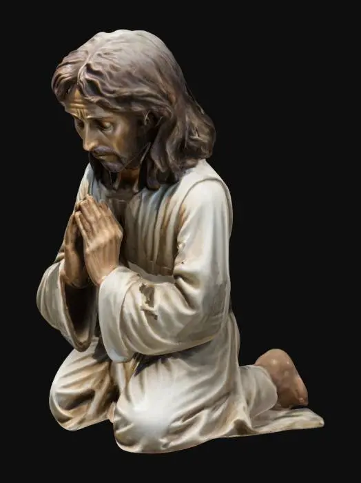 3D model for Jesus Kneeling down Praying