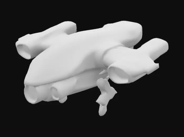 3D model for hovering robot with four empty weapon slots