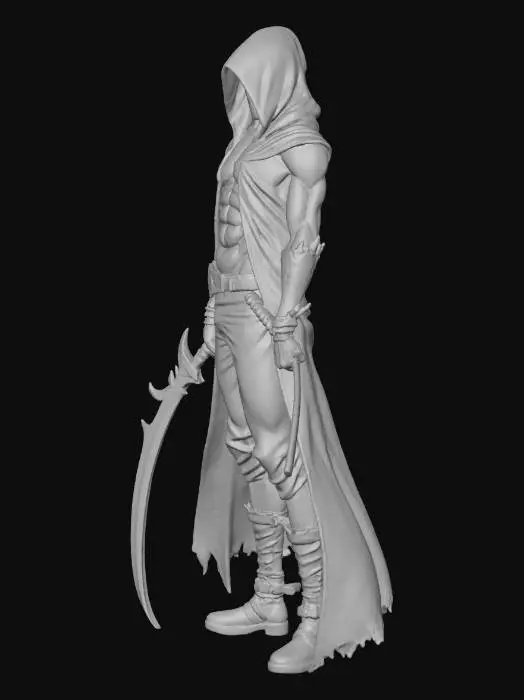 3D model for grim reaper but anime and a cyber ninja