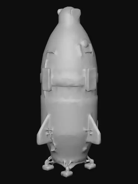 3D model for Create an asset to display nuclear bomb reward. Focus on the bomb format