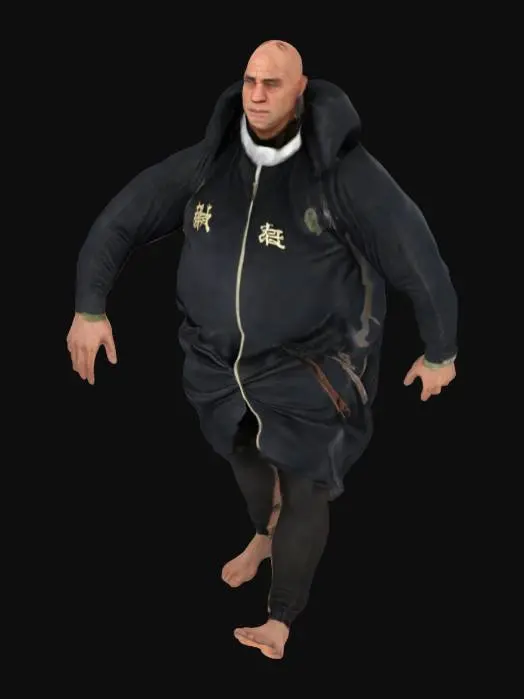 3D model for Aleister crowley wearing a black ritual robe