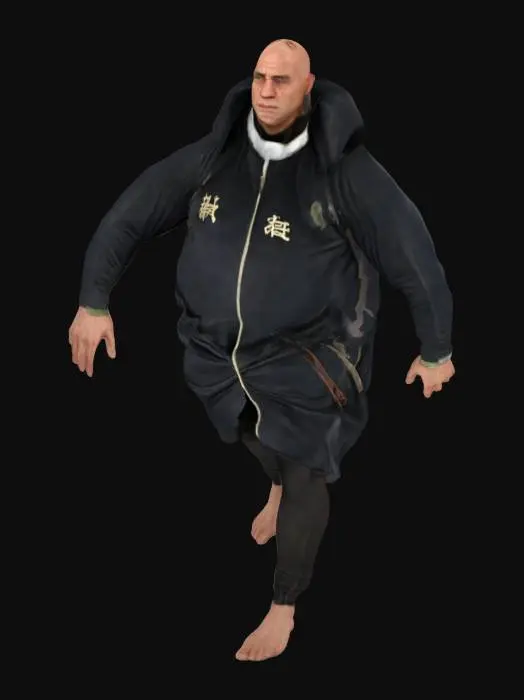 3D model for Aleister crowley wearing a black ritual robe