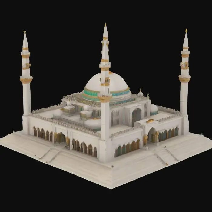3D model for 4 minareli gerçekçi bir cami
