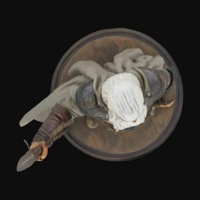 3D model for Figurine sur socle.

Ancien seigneur guerrier devenu capitaine de bateau fantôme.

Barbe longue, cheveux longs blancs
Une lance dans la main droite