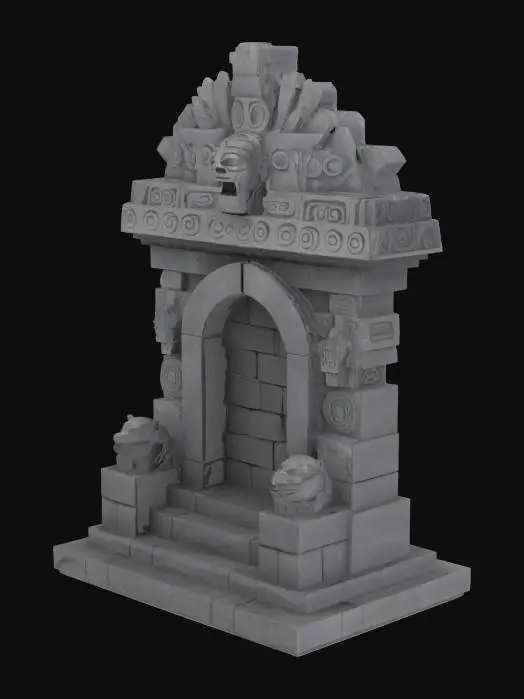 3D model for Altar de pedra para rituais azteca cinza escuro.
