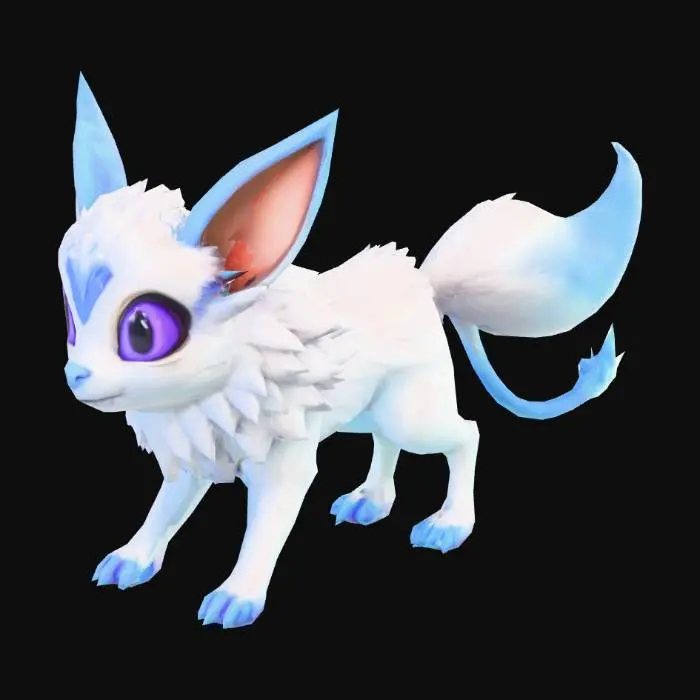 3D model for Stylized, warcreaft artstyle, Ice Jerboa. pokemon eyes
