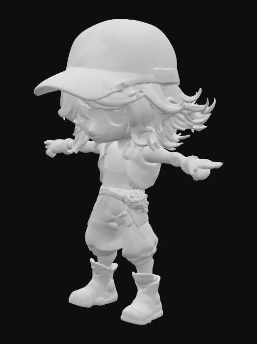 3D model for tanned chibi guy w/ hat