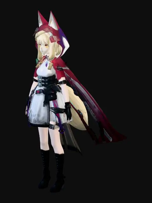 3D model for Fox-Eared Guardian in the Neon Ruins