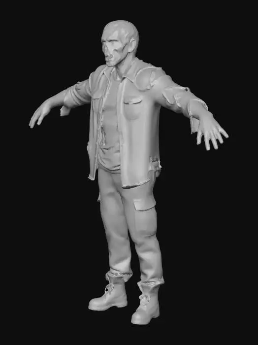3D model for Zombie in Tattered Clothes
