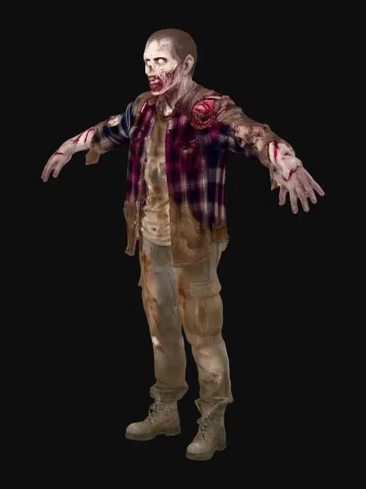 3D model for Zombie in Tattered Clothes