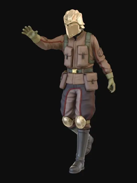 3D model for Steampunk Soldier Illustration
