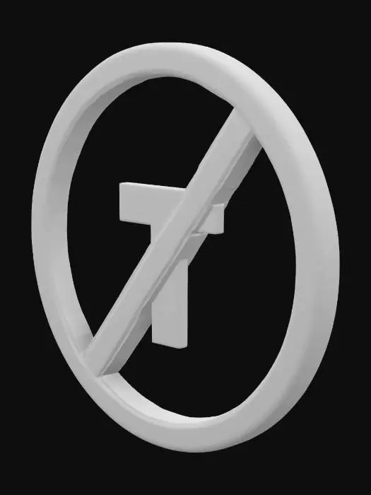 3D model for una señal de prohibido negando a una t 