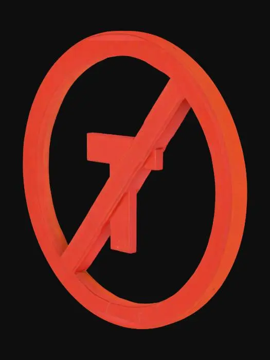 3D model for una señal de prohibido negando a una t 