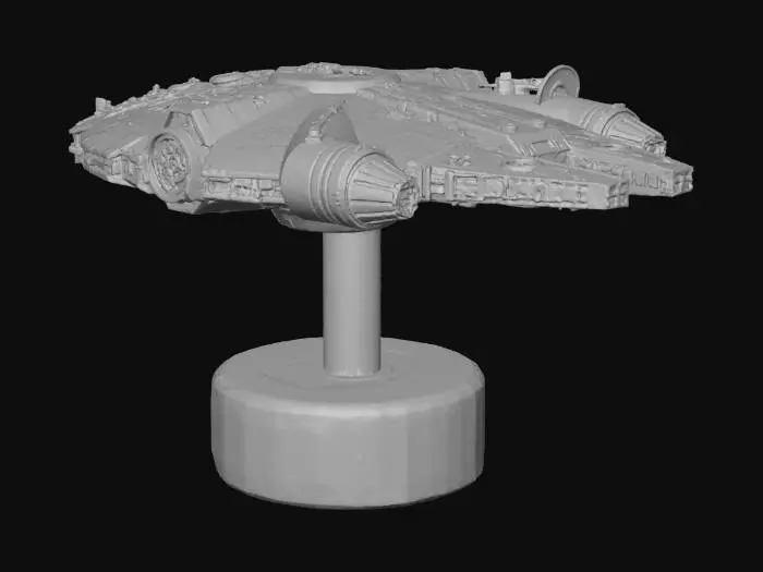 3D model for star wars millennium falcon on pedestal