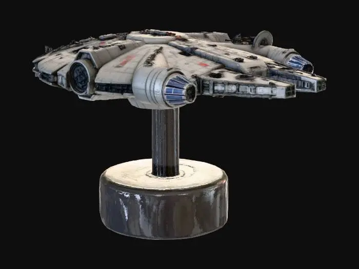 3D model for star wars millennium falcon on pedestal