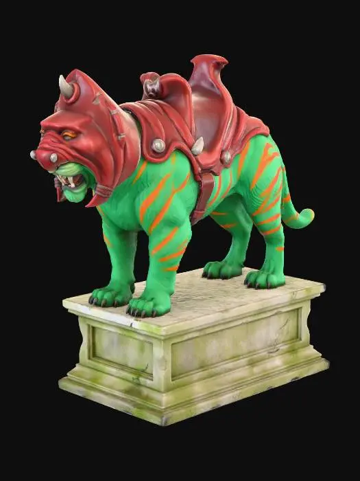 3D model for masters of the universe  battle cat on pedestal