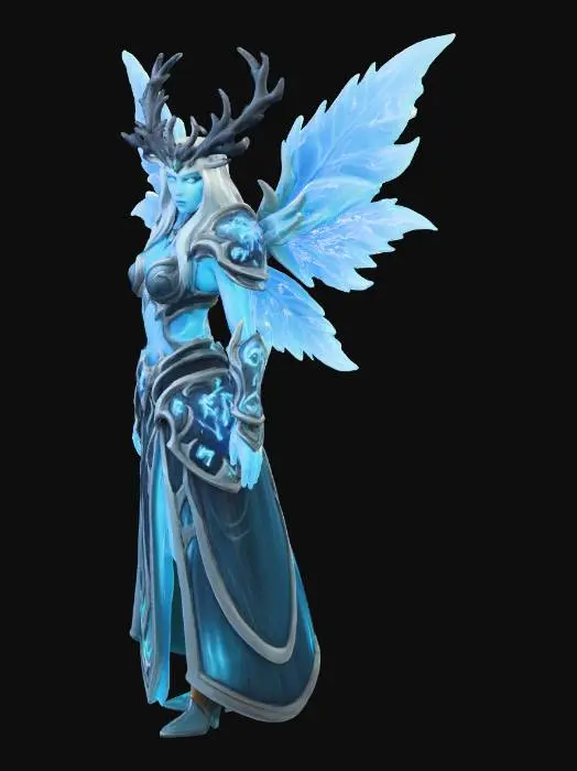 3D model for world of war craft shadowlands  ardenweald winterqueen