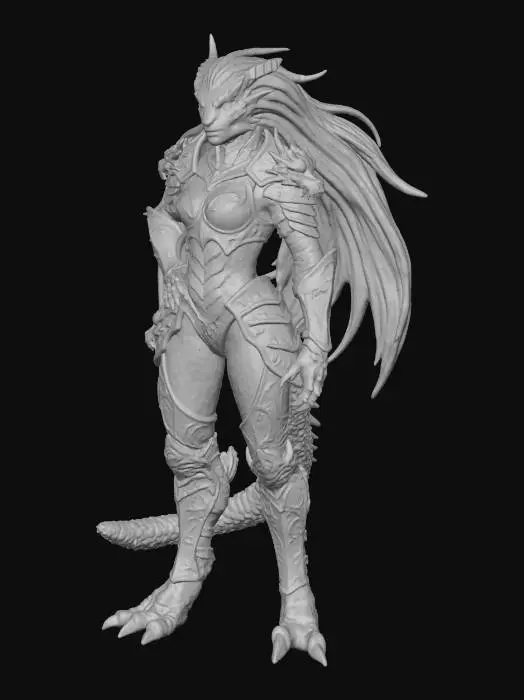 3D model for draconic women