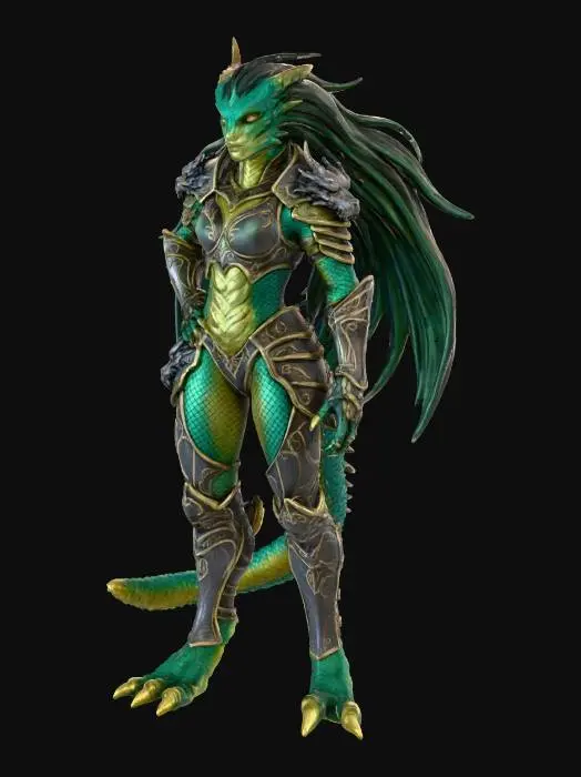 3D model for draconic women